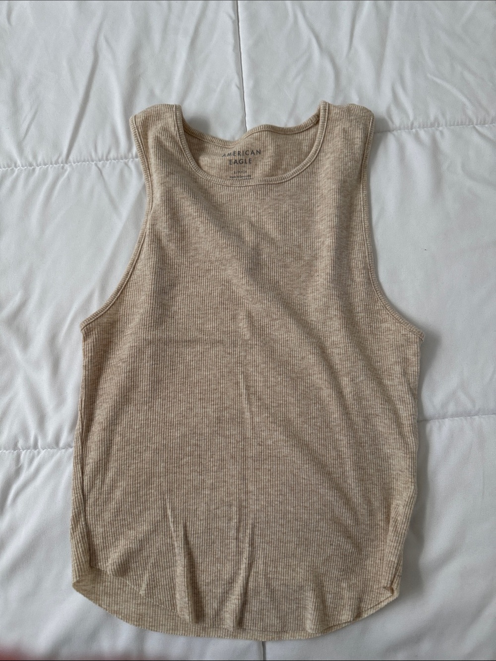 American Eagle Outfitters Ribbed Tank Top - Beige